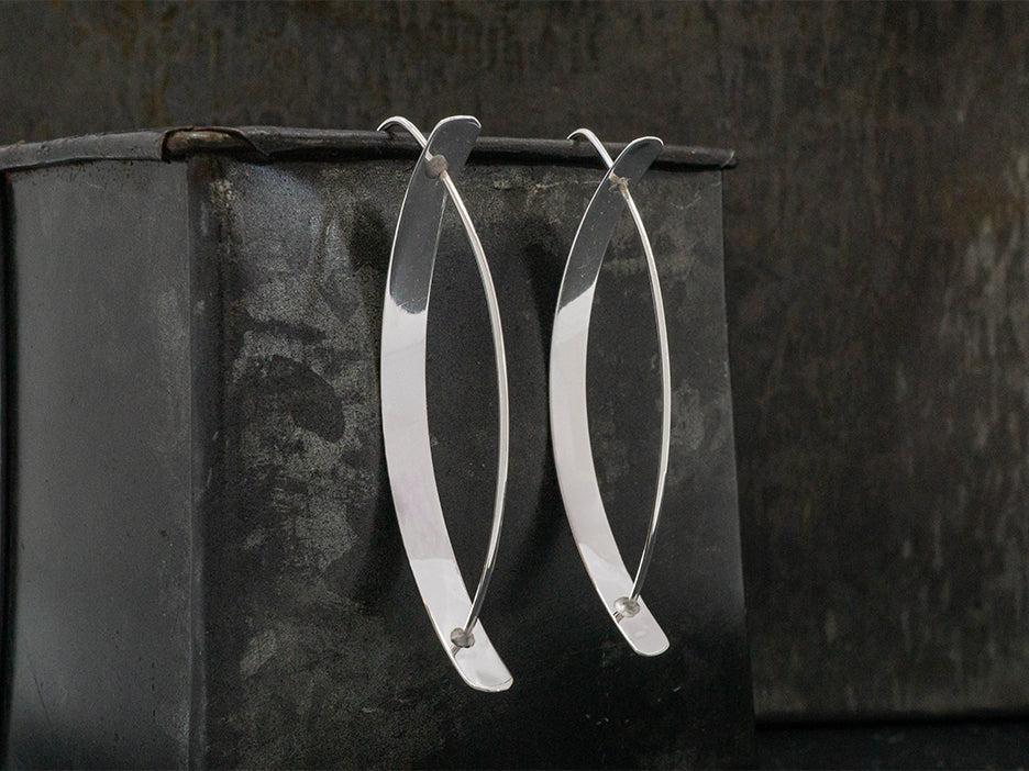 1 1/4 Smooth Flat Sterling Silver Hoop Earring