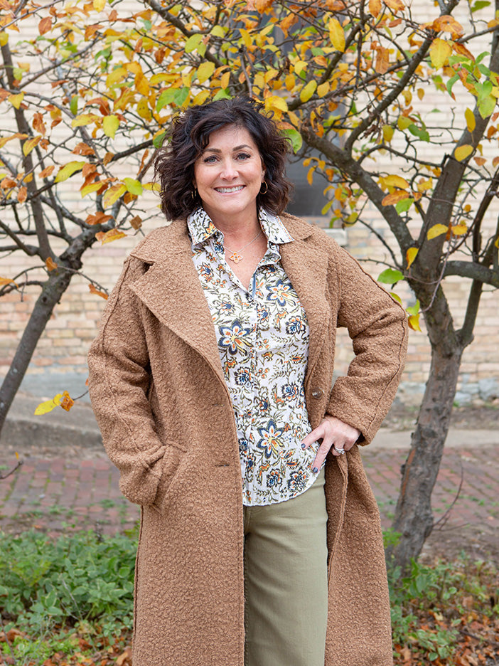 Boucle Coat, Camel
