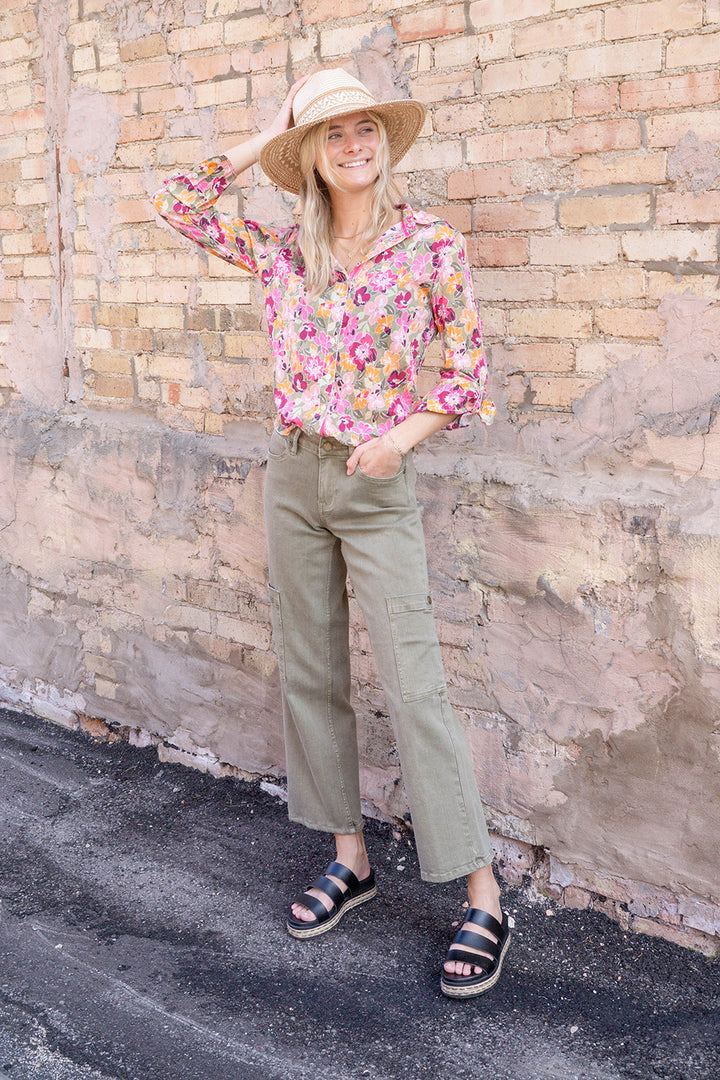 Isla Flores Blouse, Tarragon