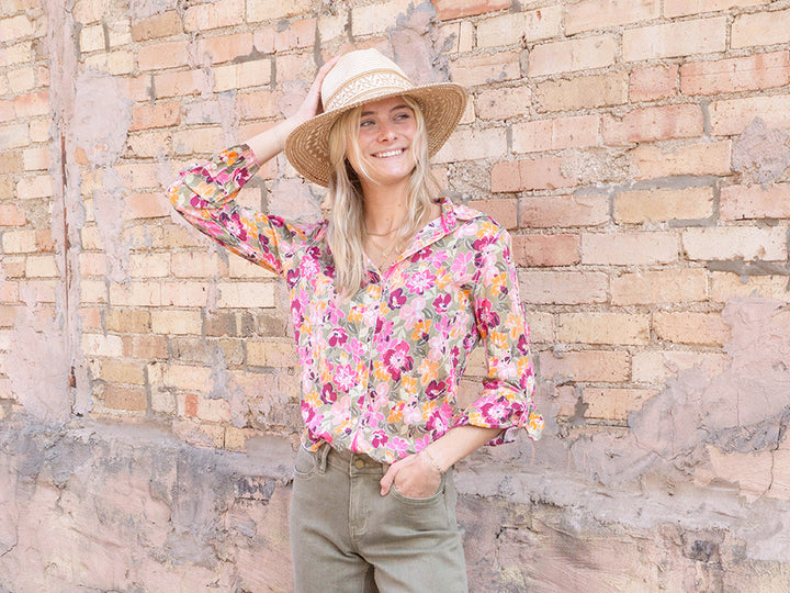 Isla Flores Blouse, Tarragon