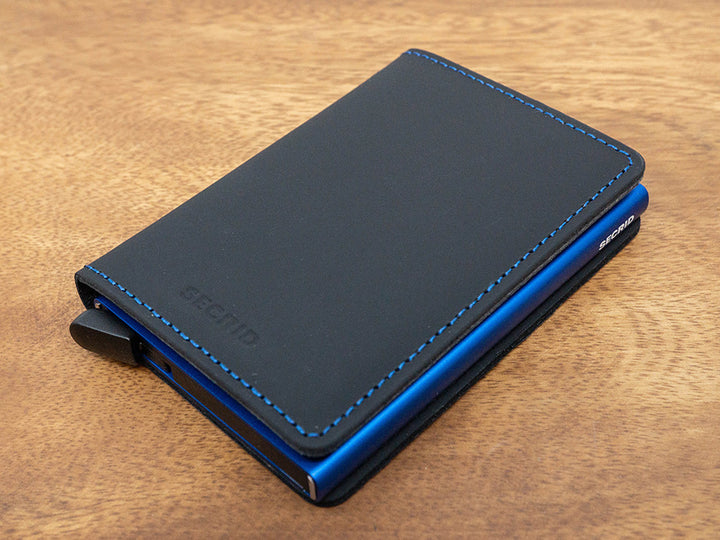 SECRID Slim Wallet, Matte Black & Blue