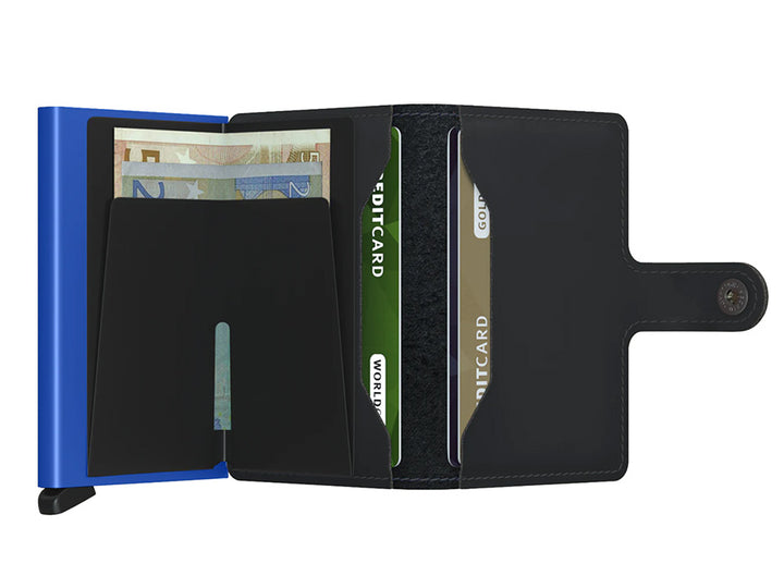 SECRID Slim Wallet, Matte Black & Blue