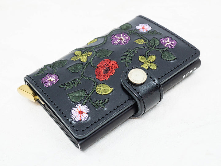 SECRID Mini Wallet, Stitch Floral Black