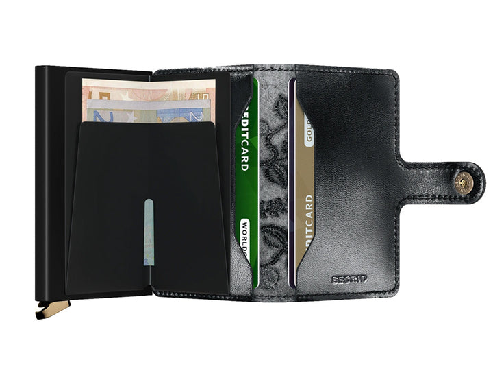 SECRID Mini Wallet, Stitch Floral Black
