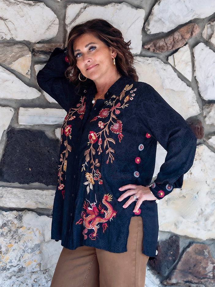 Johnny Was Lilith High-Slit Tunic