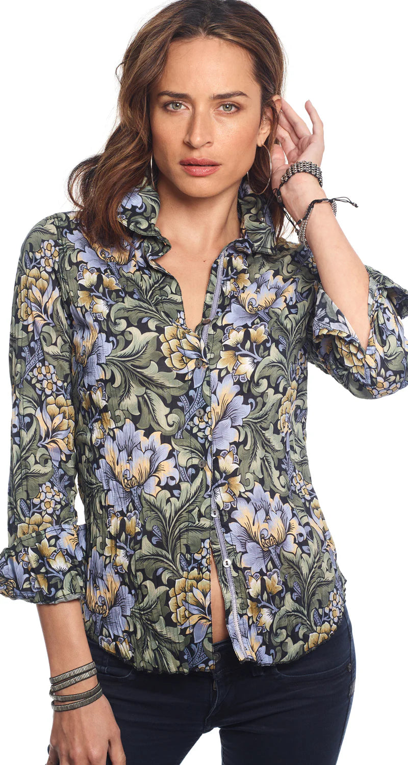 Tikal Blouse, Blue Floral