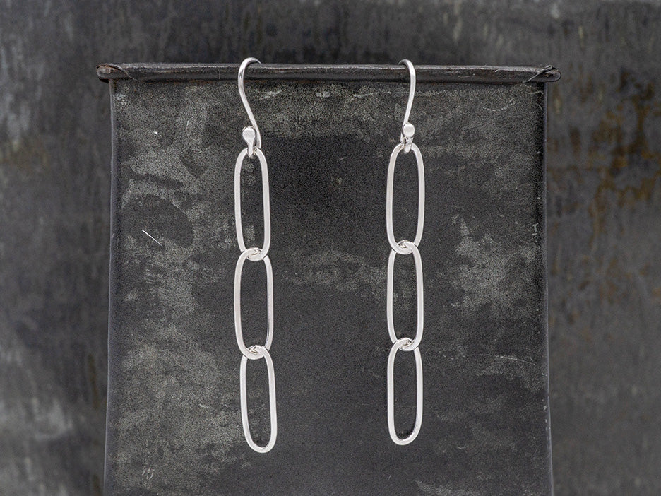 Triple Paperclip Link Earring on Hook