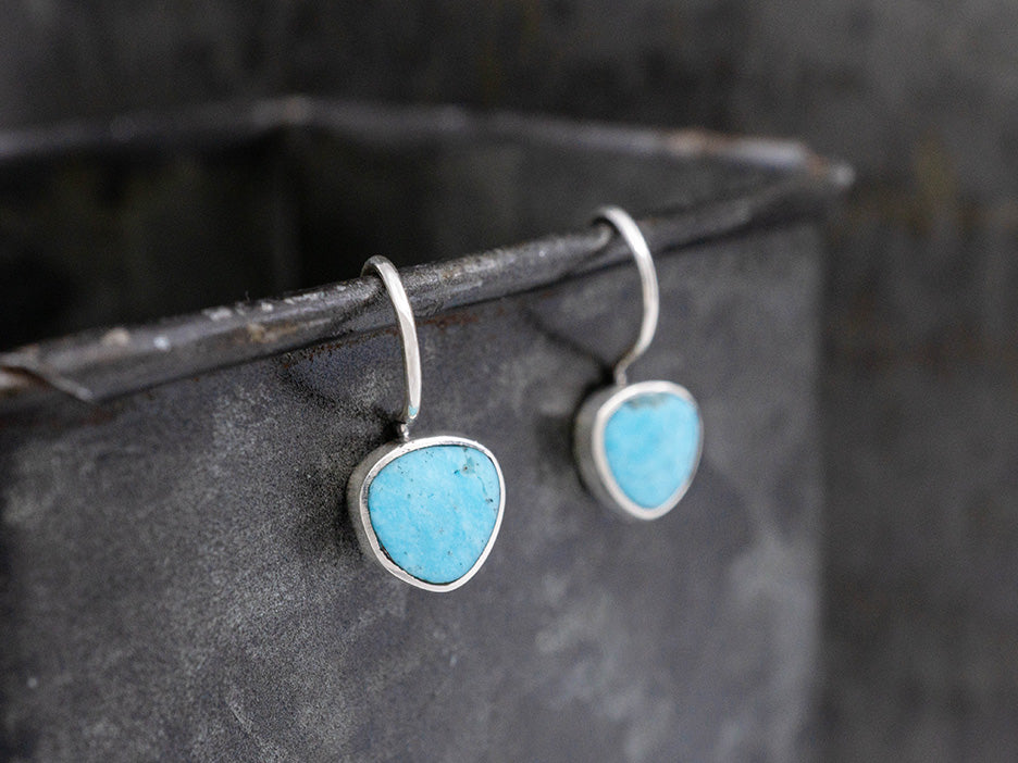Turquoise Trillion Earring on Hook