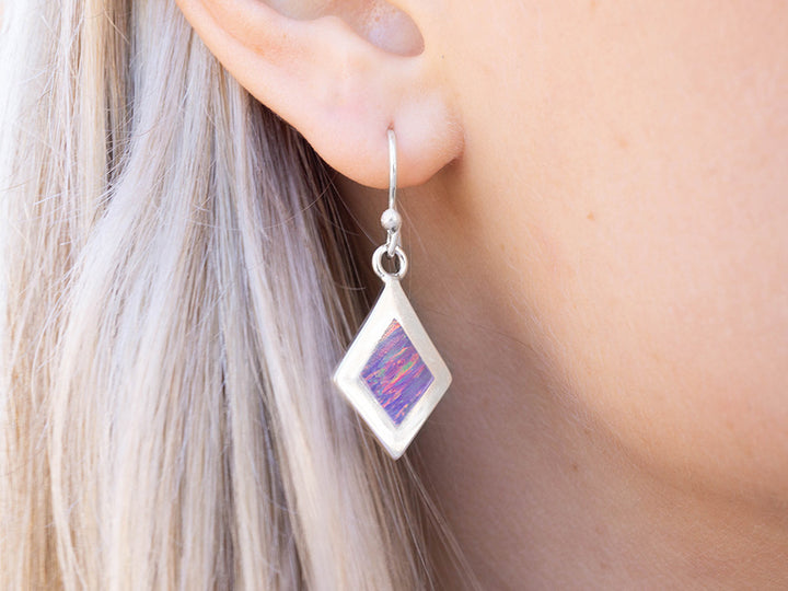 Lilac Opal Inlay Earring on Hook