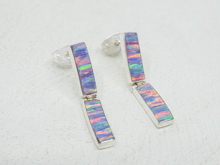 Lilac Opal Links Earring on Post