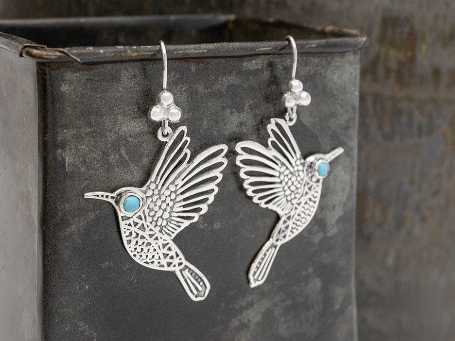 Hummingbird w/Turquoise Eye Earring