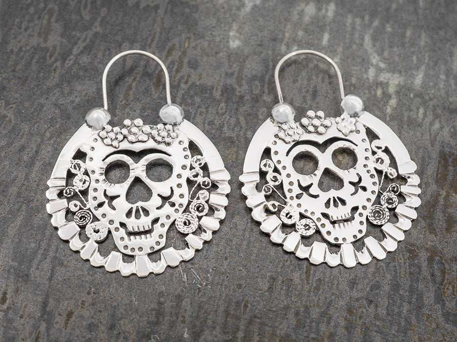 Papel Picado Sugar Skull Earring