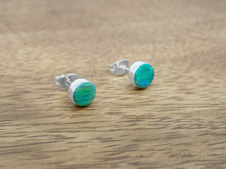 Green Opal Studs