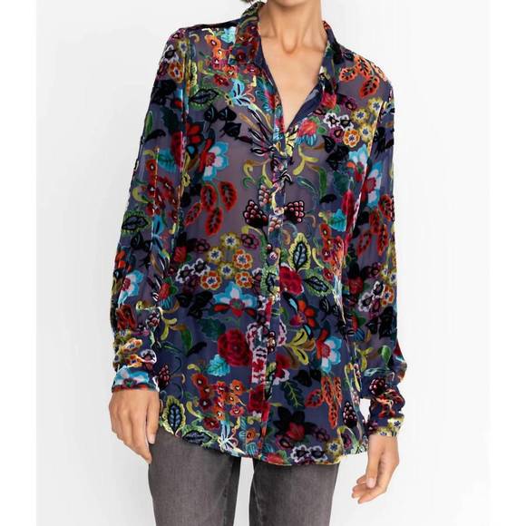 Johnny Was Minto Burnout Yrene Blouse
