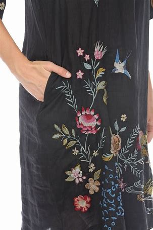 Johnny Was Indalo Henley Kimono Sleeve Dress