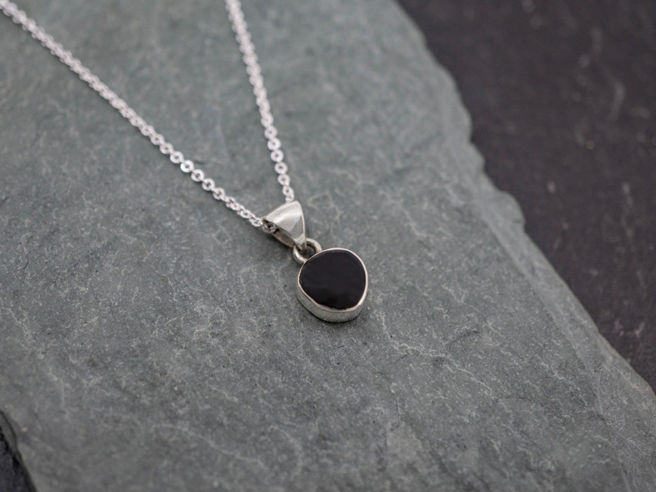 Petite Black Onyx Trillion Necklace