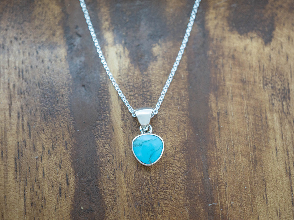 Petite Turquoise Trillion Necklace