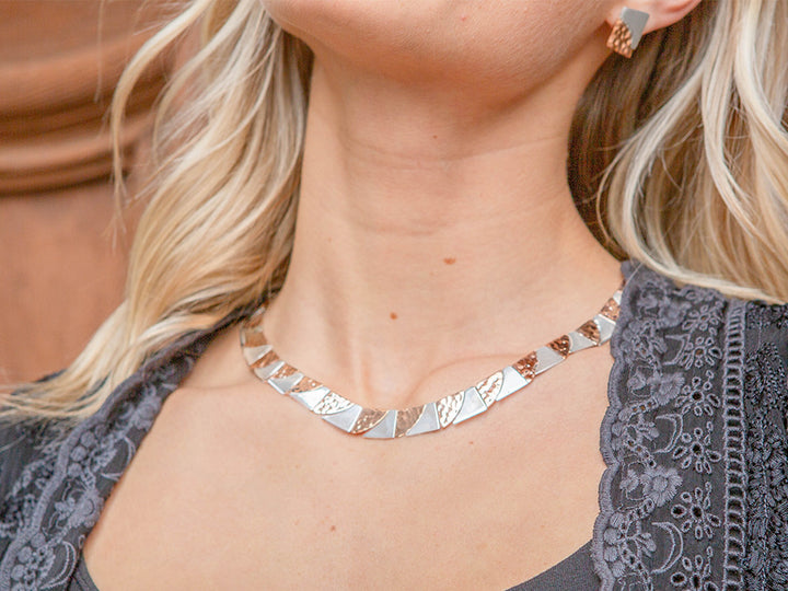 Copper & Silver Puzzle Necklace