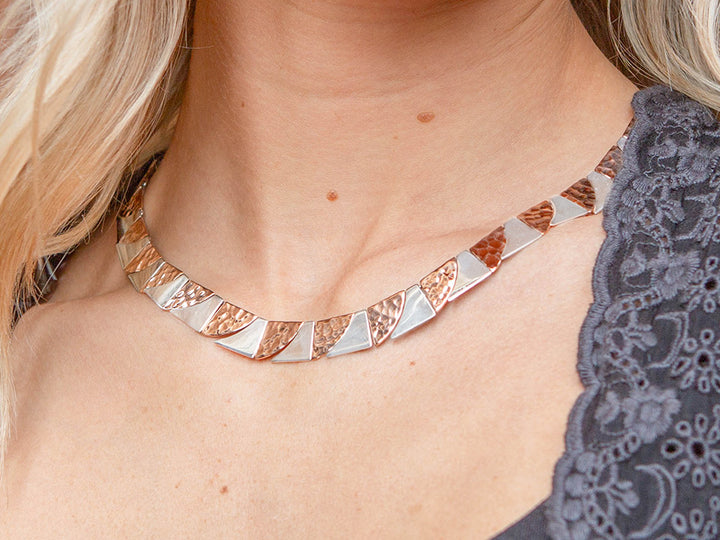 Copper & Silver Puzzle Necklace