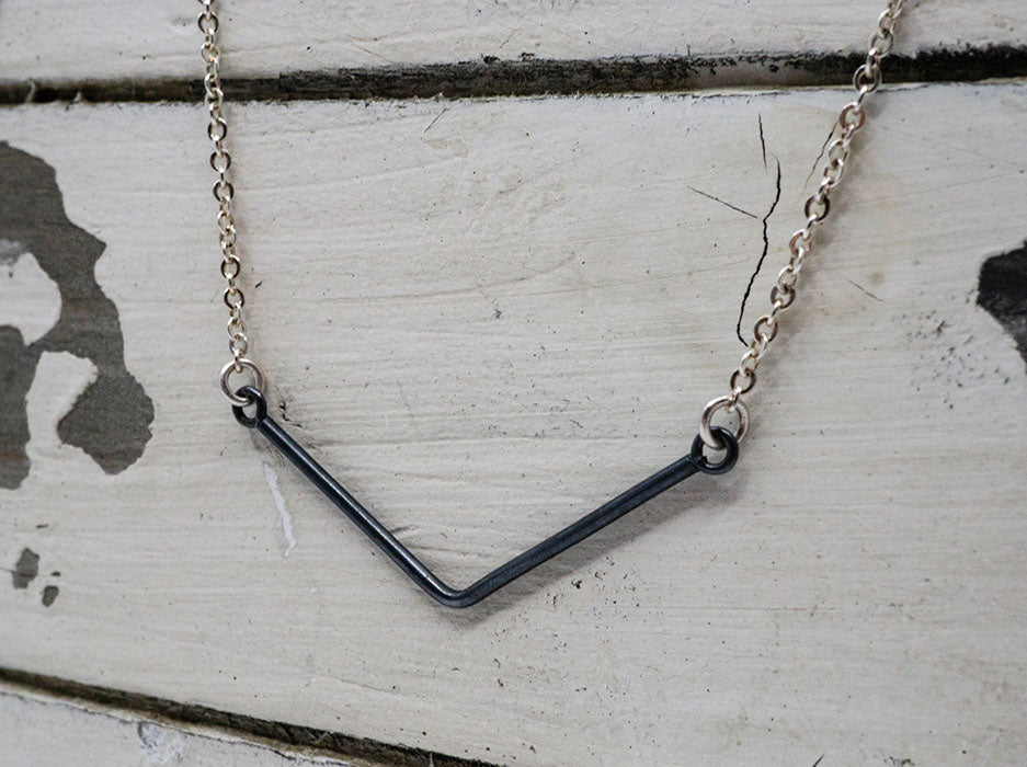 Oxidized Chevron Necklace