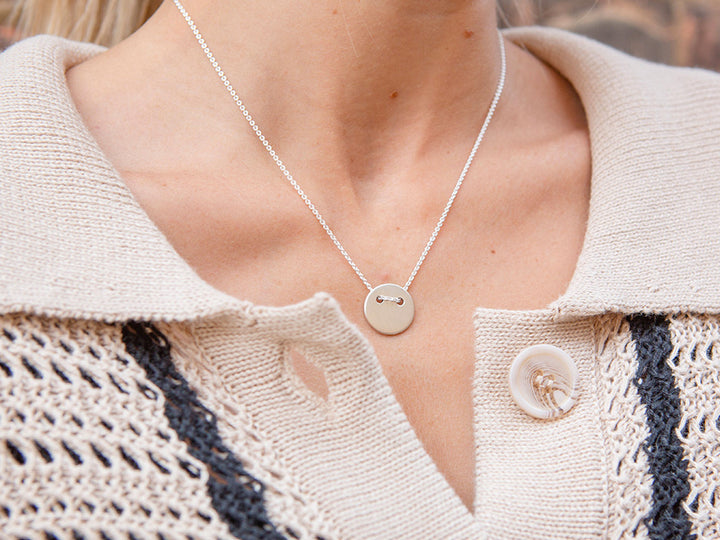 Petite Brushed Disc Necklace
