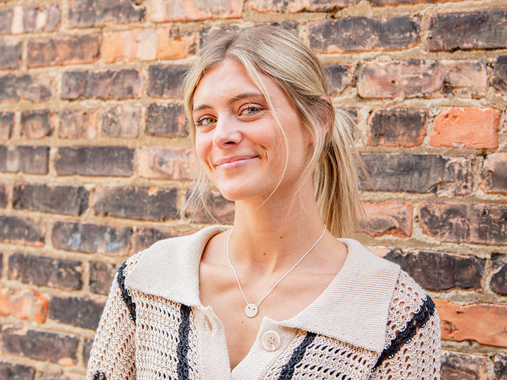 Petite Brushed Disc Necklace