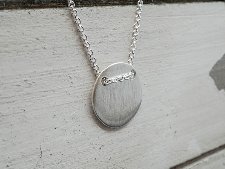 Petite Brushed Disc Necklace