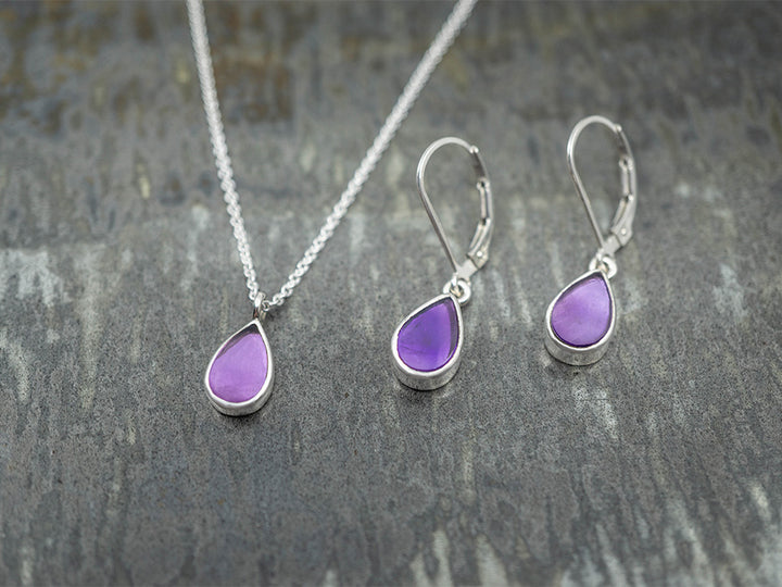 Petite Amethyst Teardrop Necklace