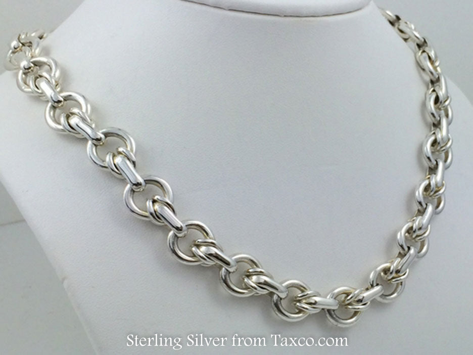 Old pawn hot revival Taxco sterling silver chunky 22