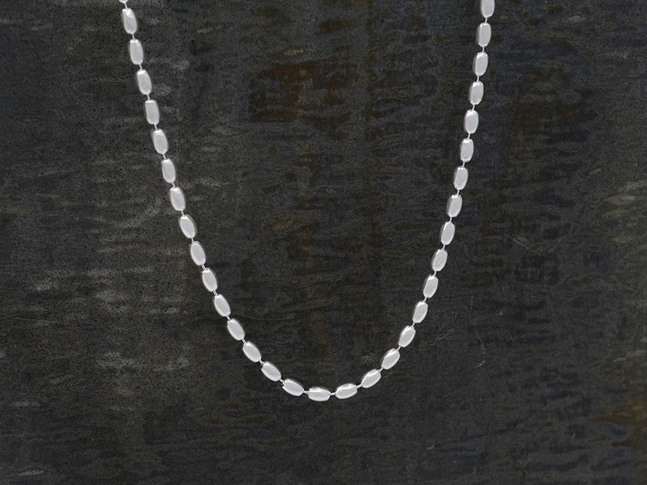 Sterling Silver Rice Bead Necklace