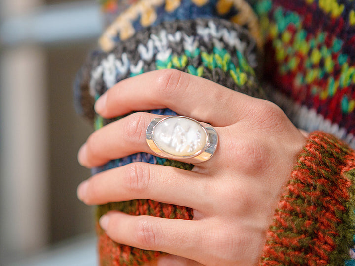 Mother of Pearl Statement Ring