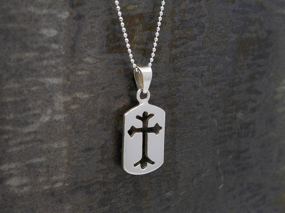Dog Tag Cross Pendant