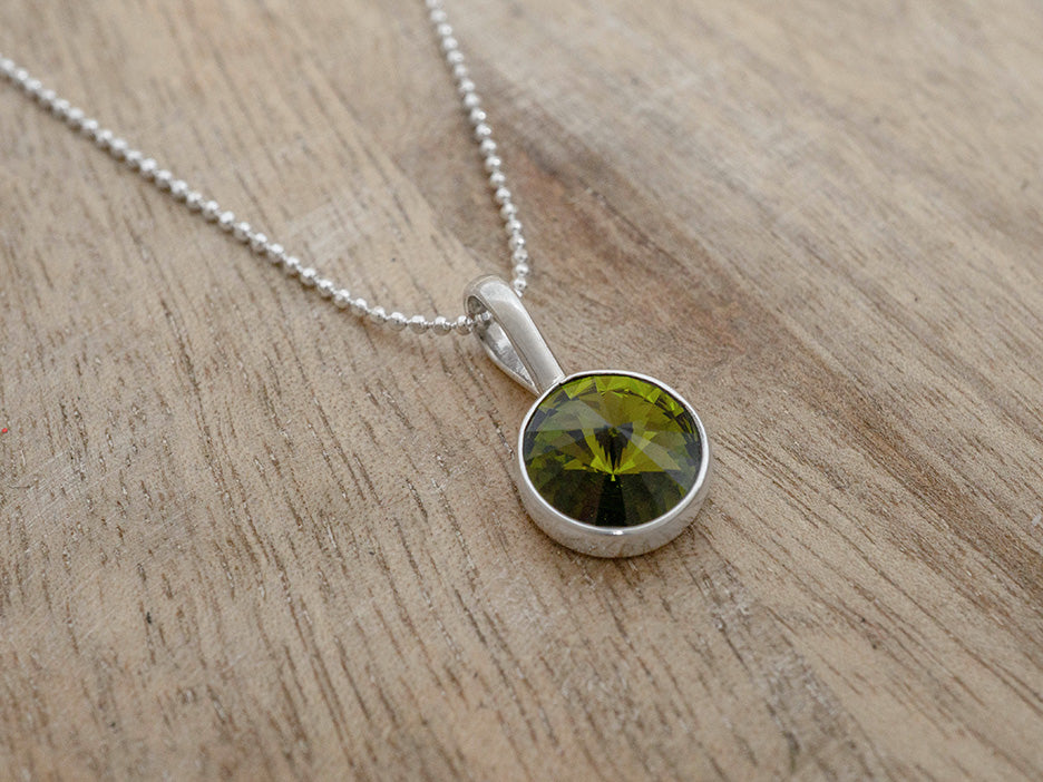 Olive Green Crystal Pendant