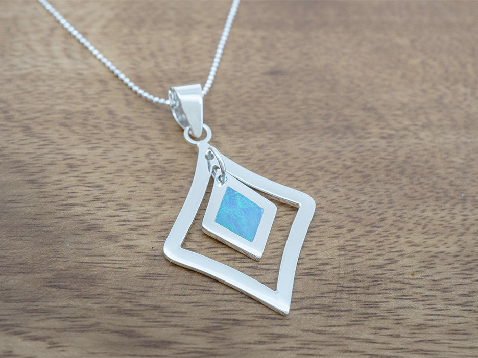 Light Blue Opal Inlay Pendant