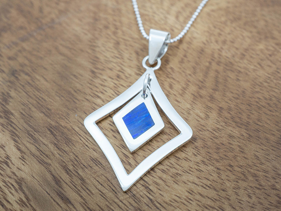 Dark Blue Opal Inlay Pendant