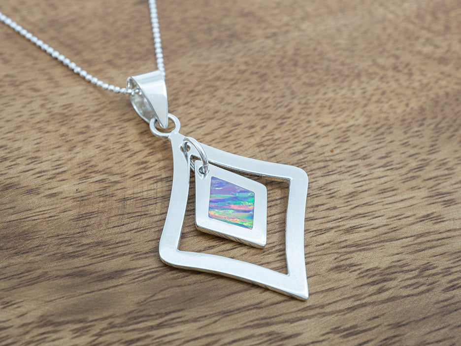 Lilac Opal Inlay Pendant