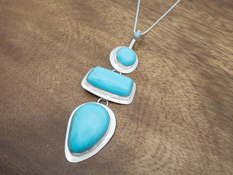 Turquoise Triple Cabochon Pendant