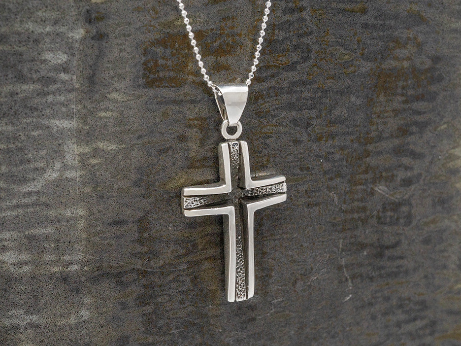Channel Cut Cross Pendant