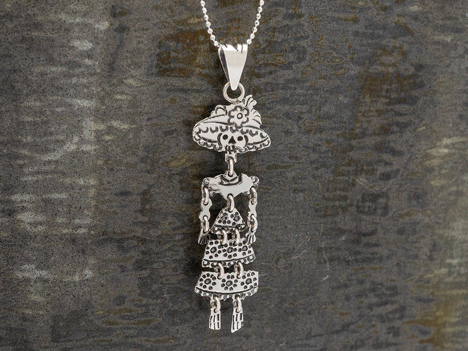 Small Hinged Catrina Pendant