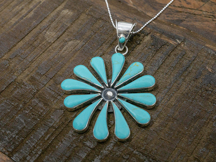 Turquoise Daisy Pendant