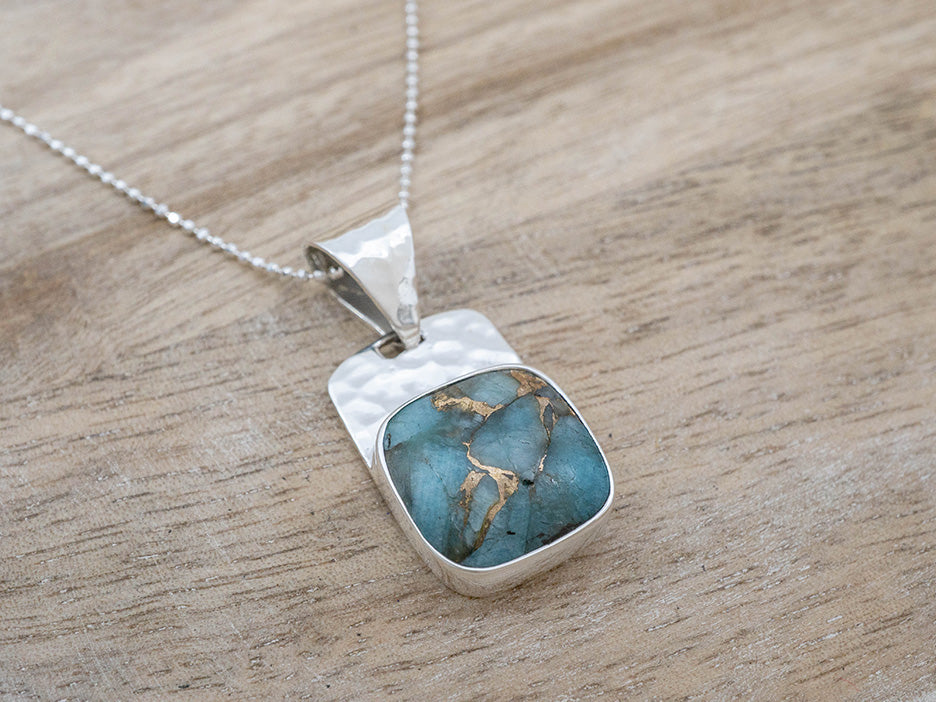 Amazonite Cuadrado Pendant