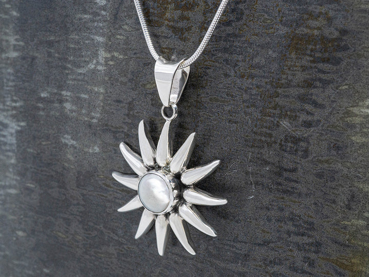Mother of Pearl Sunburst Pendant