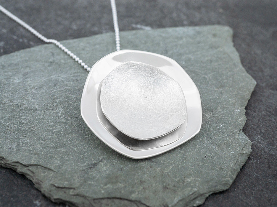 Scoured & Liso Disc Pendant