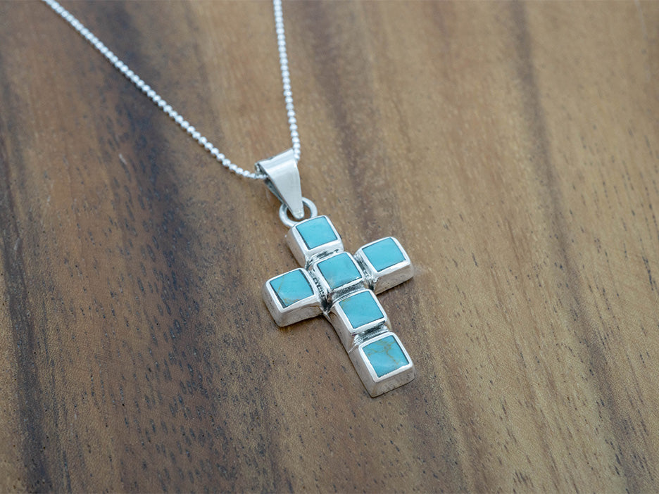 Mini Turquoise Mosaic Cross