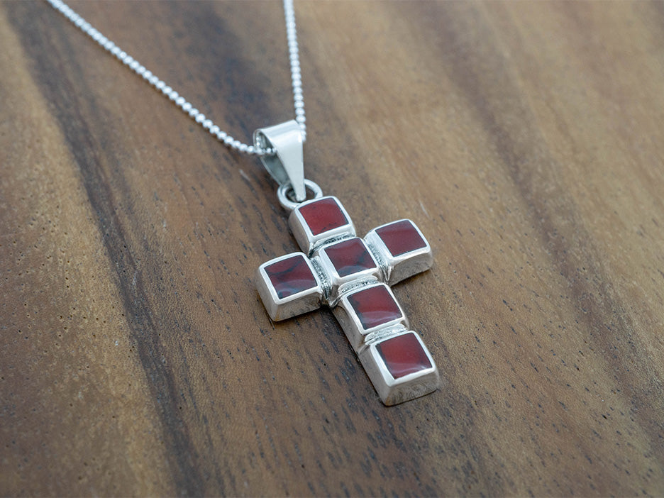 Mini Red Jasper Mosaic Cross