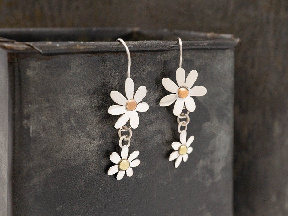 Double Daisy Earring on Hook