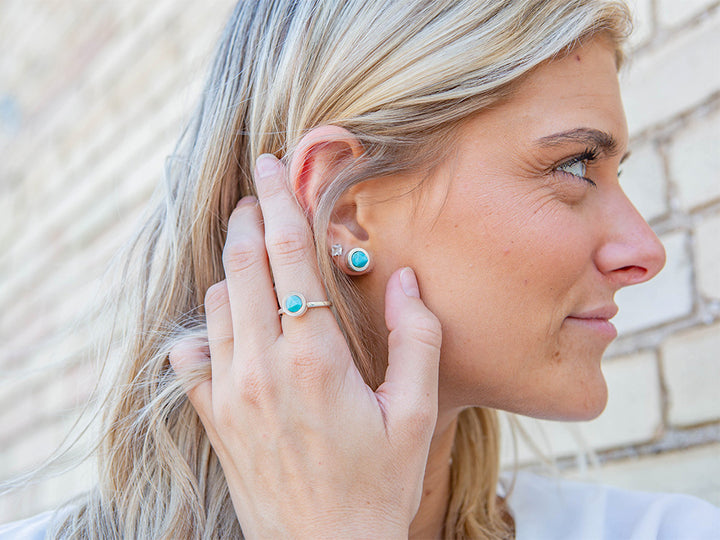 Round Turquoise Solitaire Ring