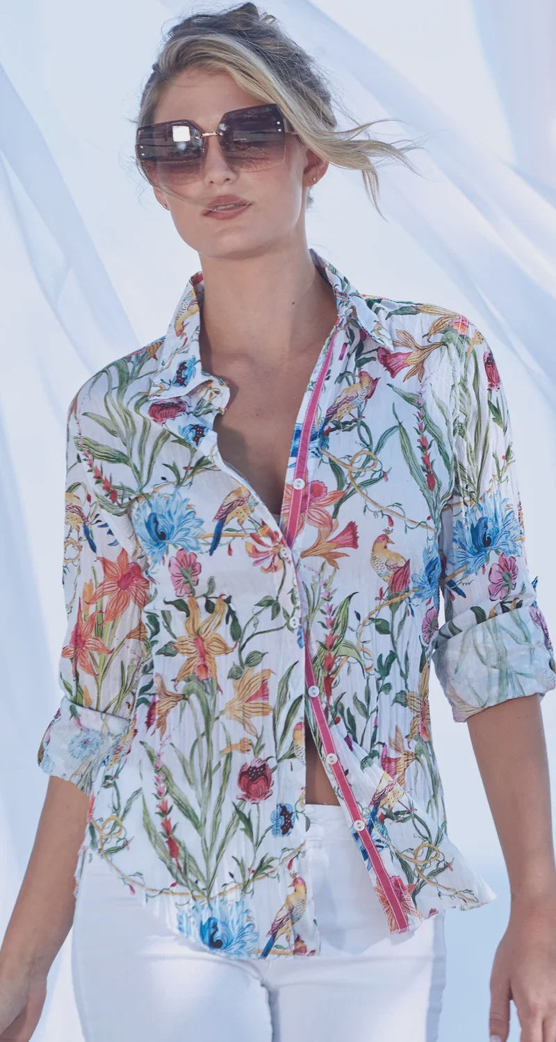 Wild Flower Blouse, White