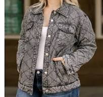 Oversize Quilted Panel Jacket, Black
