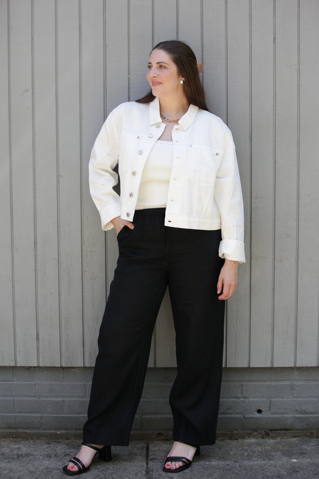 Wide Cuff Jacket, White